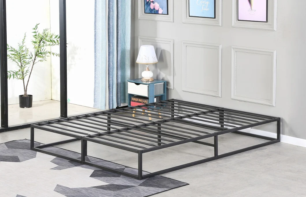 Free Sample King Size Platform Bed Base Mattress Foundation Metal Bed Frame