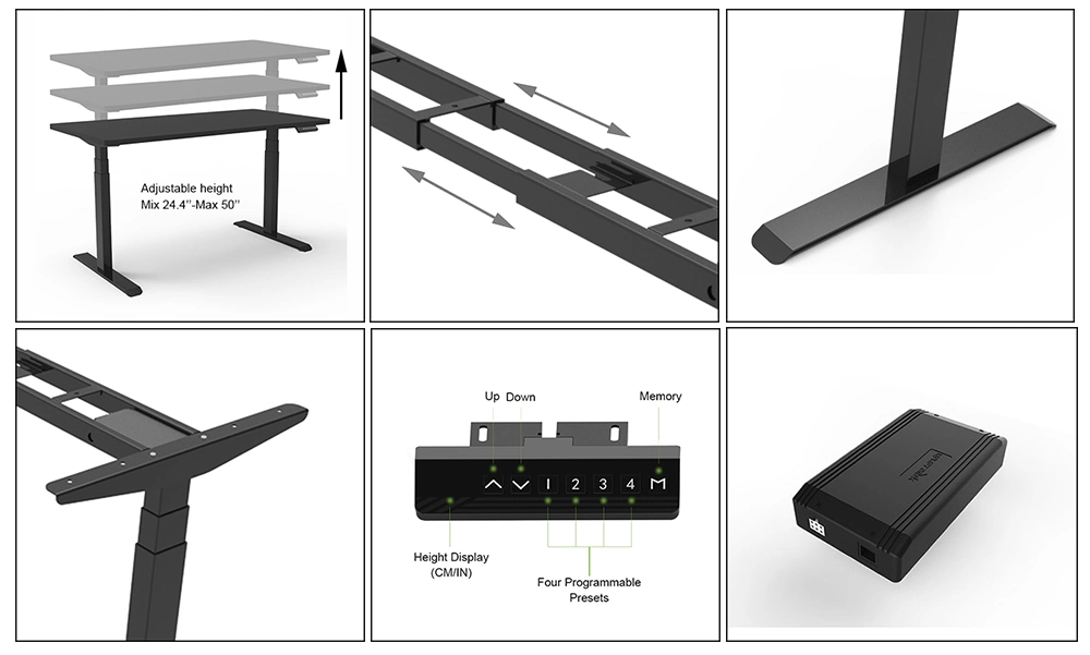 Office Furniture Computer Workstation Adjustable Electric 3 Stages Standing Desk